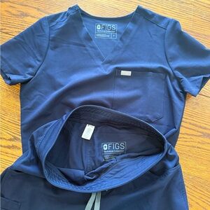 Figs Navy Blue Scrub Set